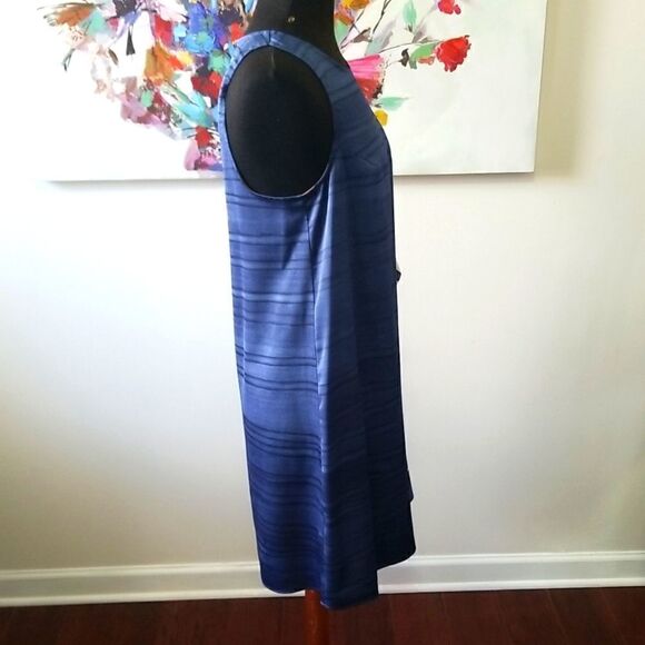 Rachel Roy Blue flare Dress with One side Ruffle size Medium - Picture 8 of 14